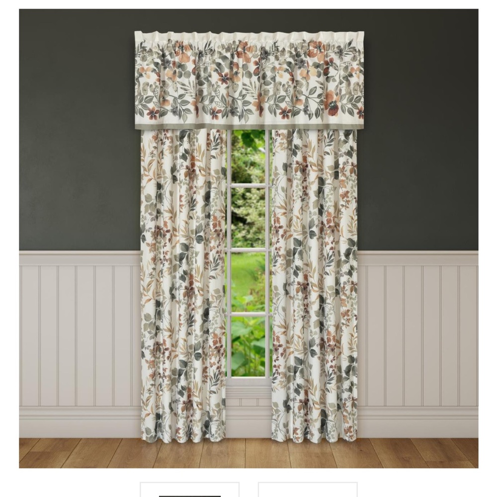 Royal Court Evergreen Window Straight Valance sz 72x17
